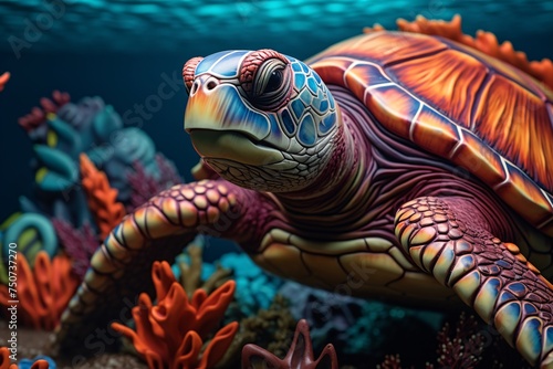 a turtle swimming in the water © Maxim