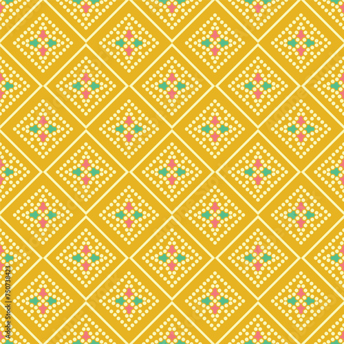 Chunri bandhani indian traditional block print allover seamless repeat pattern