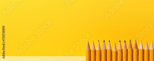 Yellow crayon drawing pencil writing on yellow background for art designer and education stationary tool concept by