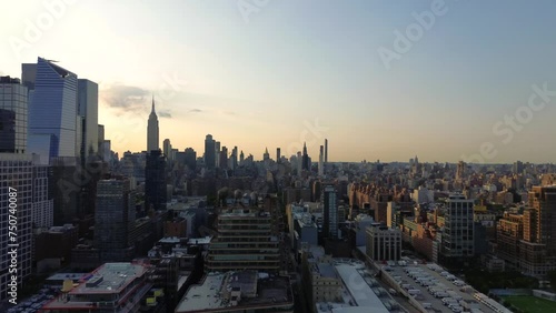 Drone New York City, from Pier66, Chelsea Piers to Mid town to downtown. Early Morning. Drone: Dji mini 3-4K/30 photo