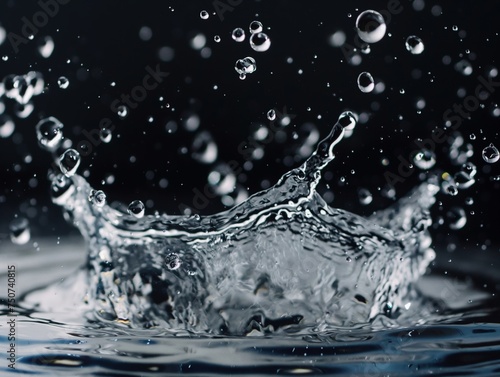 A stunning capture of water drops colliding in mid-air, showcasing dynamic fluid motion