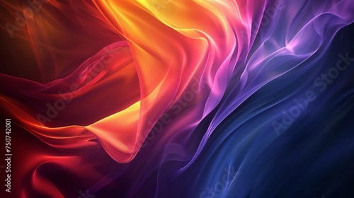 Multicolored abstract background, something similar to a fabric that unfolds in the wind, with colors of ora, modern background that can be used as a desktop background, abstract background with waves