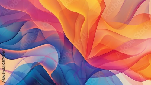 Multicolored abstract background  something similar to a fabric that unfolds in the wind  with colors of ora  modern background that can be used as a desktop background  abstract background with waves