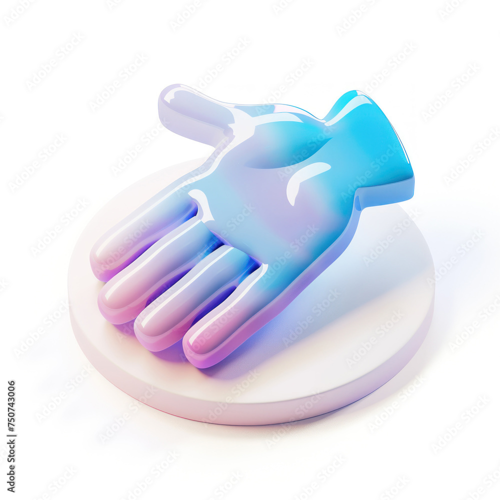 3D hand icon in blue and pink colors
3D hand icon in blue and pink colors