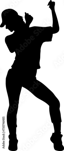 Female Dancer Black Vector silhouette 