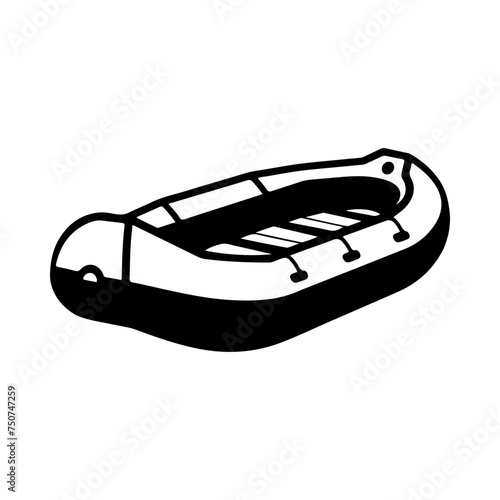 Inflatable boat icon. 