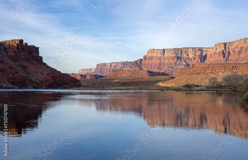 Colorful Reflection On The Colorado River Ay Lees Ferry AZ