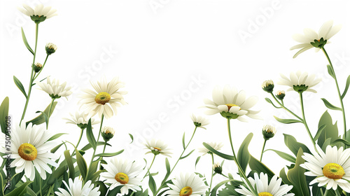 Daisy flower on white background with copy space  © Achmad