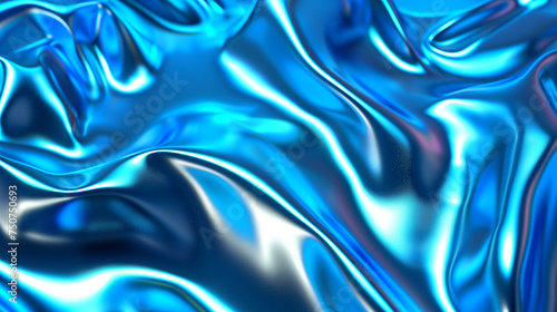 abstract background. liquid blue metallic. silk metallized glittery blue