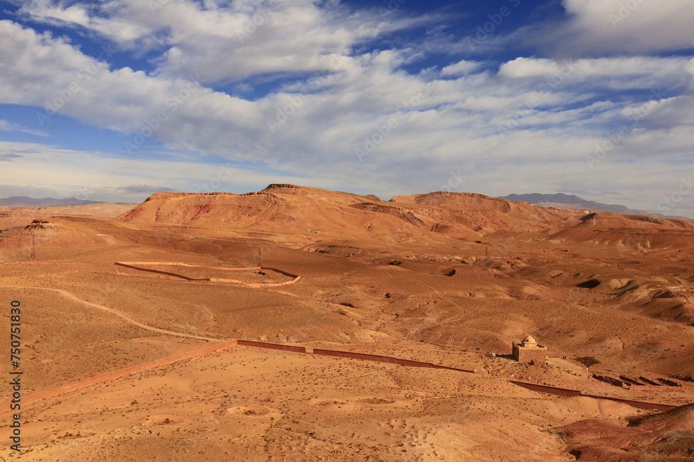View from the Aït Benhaddou located along the former caravan route between the Sahara and Marrakesh in Morocco View from the Aït Benhaddou located along the former caravan route between the Sahara and Marrakesh in Morocco