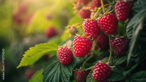 Raspberries Hanging From a Tree
