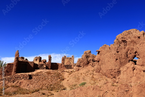 View on a tsar in the High Atlas which is a mountain range in central Morocco  North Africa  the highest part of the Atlas Mountains