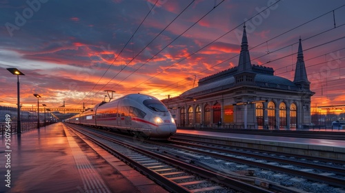 High-speed train parked at ...