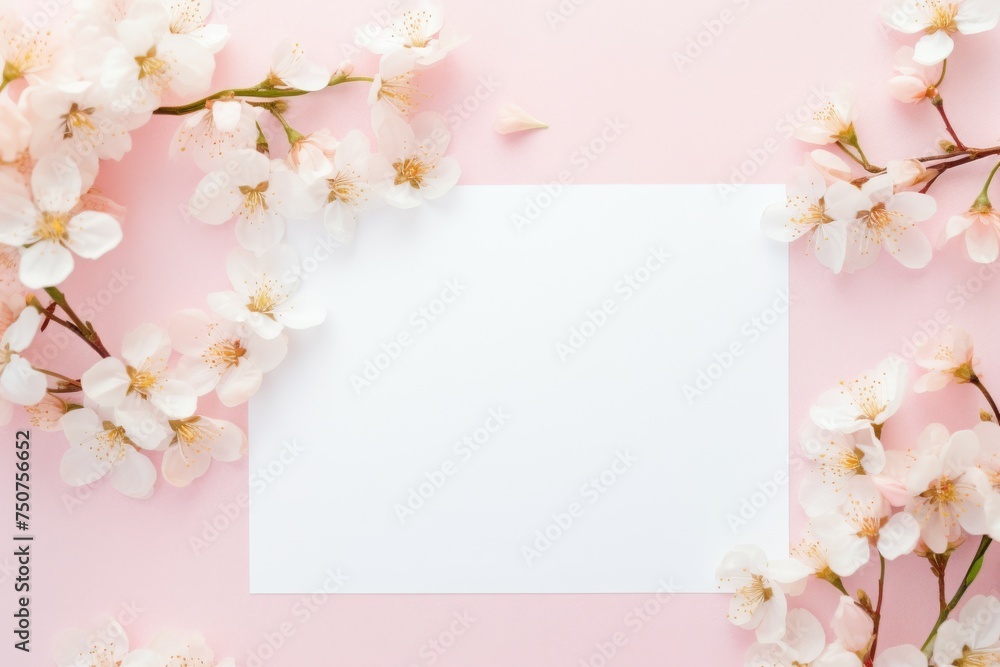 White Sheet of Paper Surrounded by White Flowers