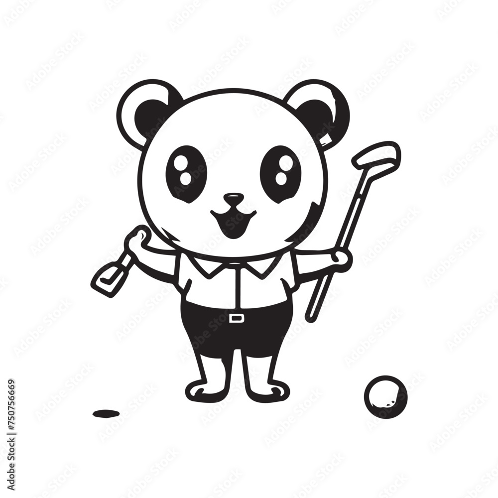 Fototapeta premium illustrate a kawaii style, cartoon style, sticker type black outline, full body Hamsters and with the following 