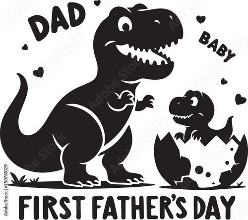father and baby t-rex dinosaur