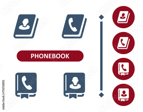 Phone Book Icons. Phonebook, Address Book, Contact List Icon
