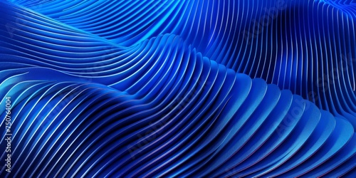 A blue abstract background featuring dynamic wavy lines that create a sense of movement and fluidity.