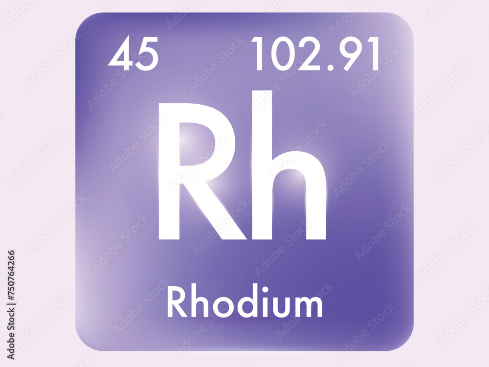 Rhodium icon style concept on Periodic table Rhodium icon style concept on Periodic table
