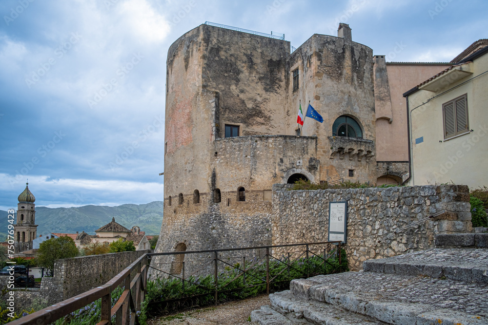 Entrance of the Pandone Castle. Venafro, Isernia, Molise, Italy, Europe.