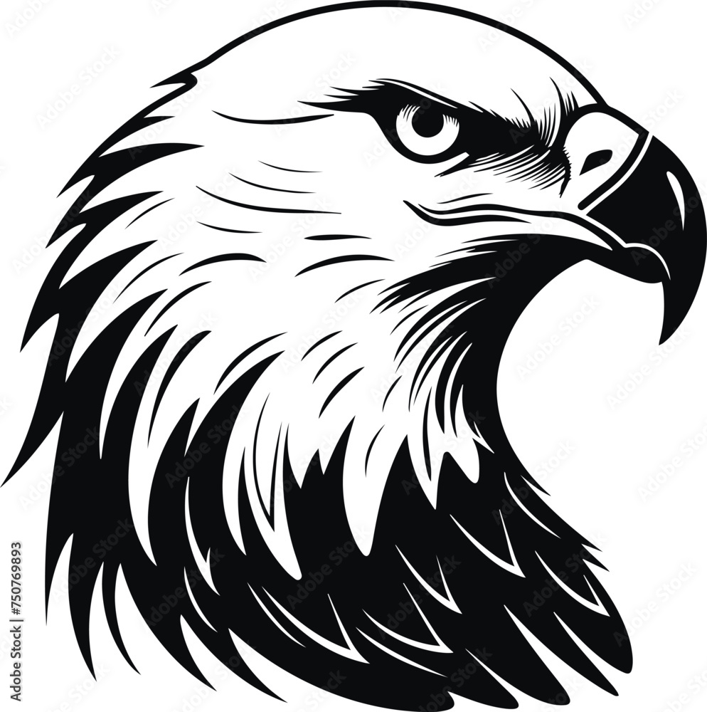 Obraz premium Eagle Head, eagle logo, American eagle, Vector Illustration on a white background