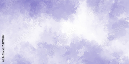 Abstract background with Light blue, purple Abstract light sky blue background with white aquarelle sky and clouds. Aquarelle paint paper textured canvas for text design Light violet watercolor art.