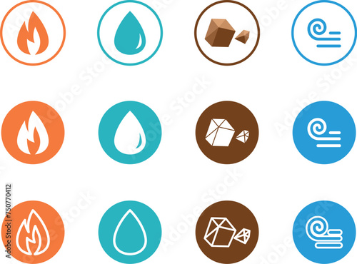 set of Four element icons