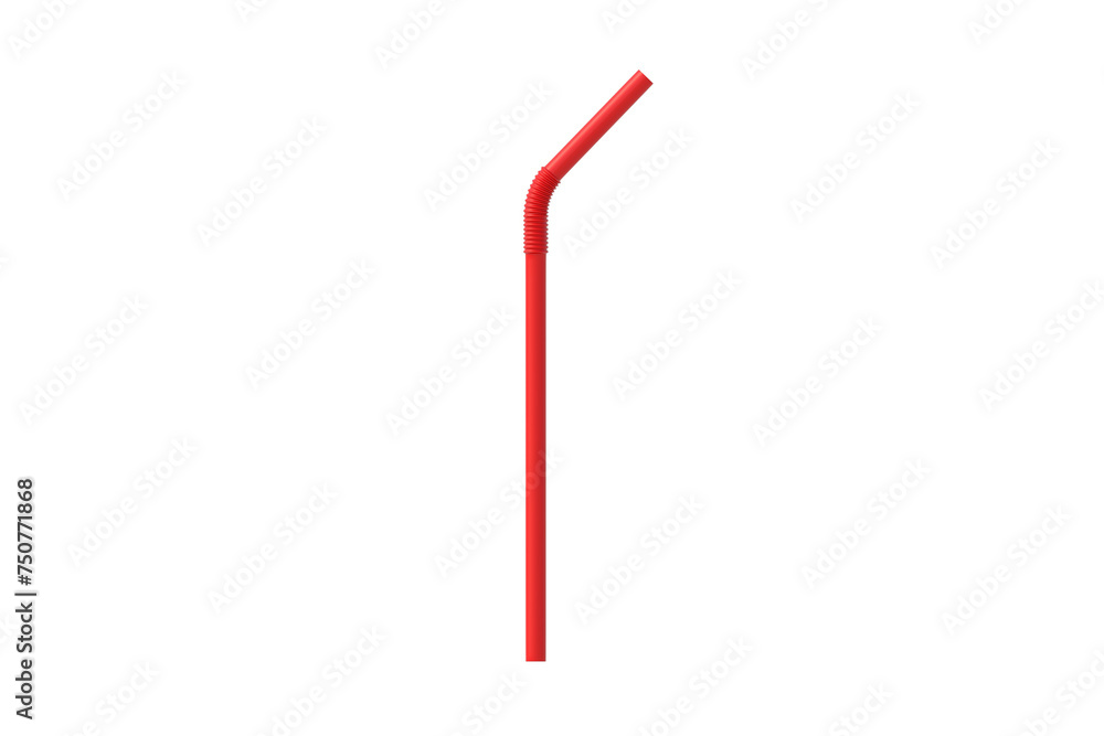 Plastic drinking straw isolated on white background. Flexible tube for beverage. Disposable pipe for cocktail. 3d render Plastic drinking straw isolated on white background. Flexible tube for beverage. Disposable pipe for cocktail. 3d render