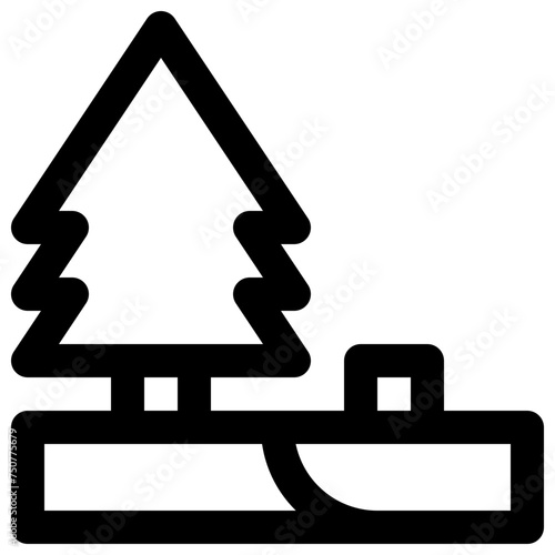 Deforestation. Editable stroke vector icon.