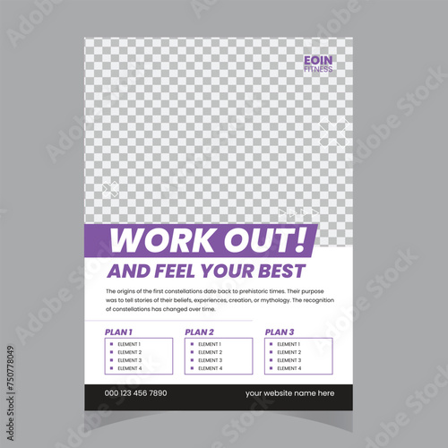 Vector layout template design for sports event, companies or any business related. Poster design with abstract shapes.GYM / Fitness Flyer template with grunge shapes. vector