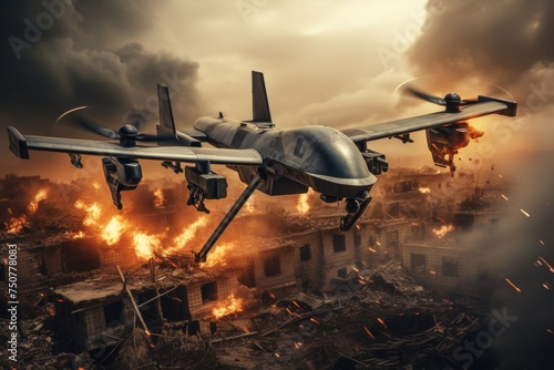 High-tech military drone demonstrating advanced technology and modern sleek design