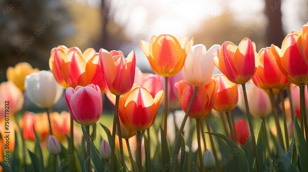 Tulip flowers blooming in the garden Tulip flowers blooming in the garden