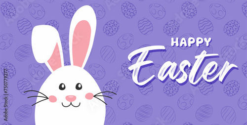 Funny Easter egg with bunny ears   great for banners  wallpapers  easter cards and wrapping - vector design 