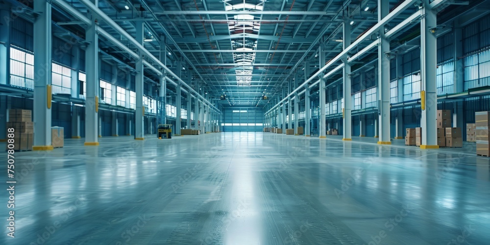 A large warehouse filled with rows of boxes, stacked high and stretching into the distance, showcasing a vast inventory storage space. A large warehouse filled with rows of boxes, stacked high and stretching into the distance, showcasing a vast inventory storage space.