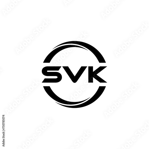 SVK letter logo design with white background in illustrator  cube logo  vector logo  modern alphabet font overlap style. calligraphy designs for logo  Poster  Invitation  etc.