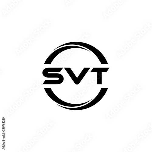 SVT letter logo design with white background in illustrator, cube logo, vector logo, modern alphabet font overlap style. calligraphy designs for logo, Poster, Invitation, etc. photo