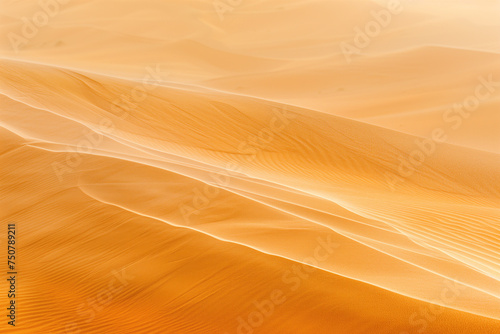 Sand dunes in a desert. Surreal landscape. Background image. Created with Generative AI technology. © Artem
