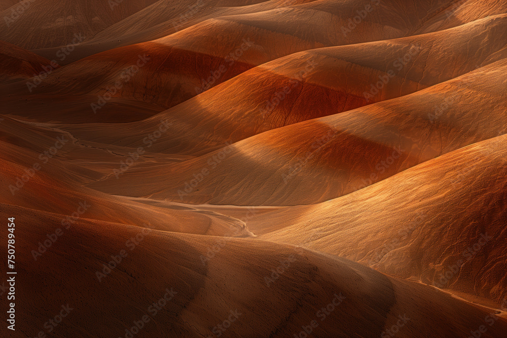 Sandstone mountains. Surreal landscape. Background image. Created with Generative AI technology.