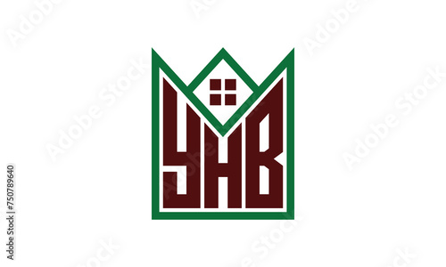 YHB initial letter real estate builders logo design vector. construction, housing, home marker, property, building, apartment, flat, compartment, business, corporate, house rent, rental, commercial photo