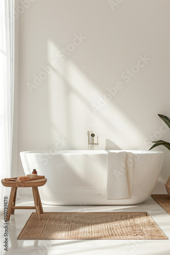 Serene Ambiance Bathroom Mockup with Tranquil Atmosphere