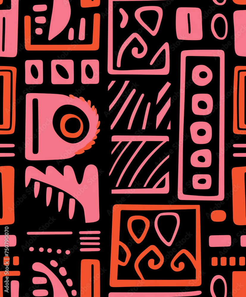 abstract tribal, linocut, valentines mud cloth, valentines day themed сreated with Generative Ai abstract tribal, linocut, valentines mud cloth, valentines day themed сreated with Generative Ai
