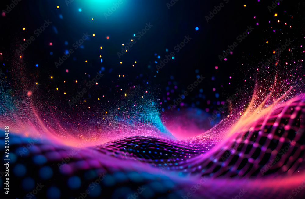 background, waves of unidentified matter in space in motion in zero gravity background, waves of unidentified matter in space in motion in zero gravity