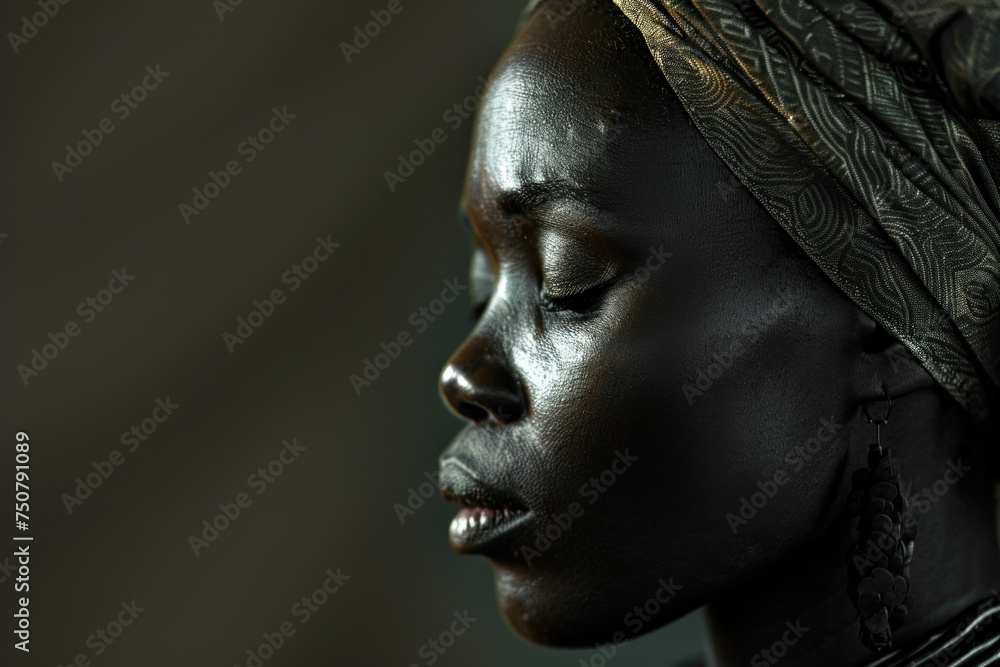 A captivating portrait of a traditional and radiant African woman Tribe Culture A captivating portrait of a traditional and radiant African woman Tribe Culture