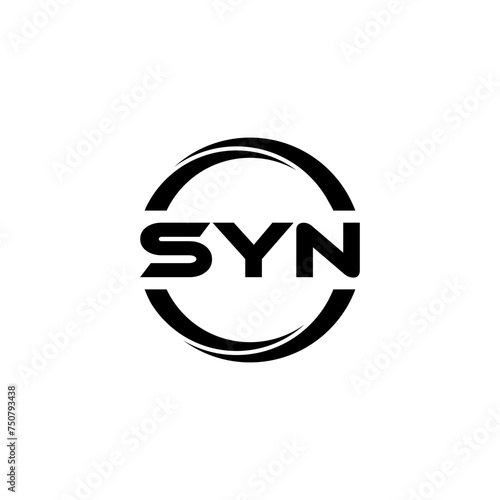 SYN letter logo design with white background in illustrator, cube logo, vector logo, modern alphabet font overlap style. calligraphy designs for logo, Poster, Invitation, etc.