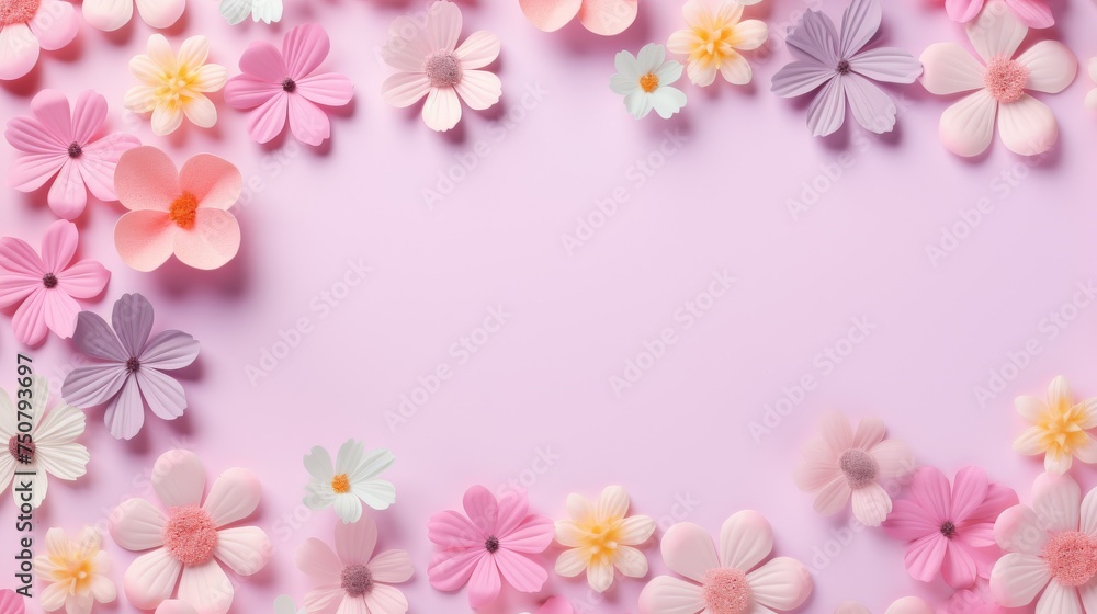 Pink and White Flowers Blooming on Pink Background