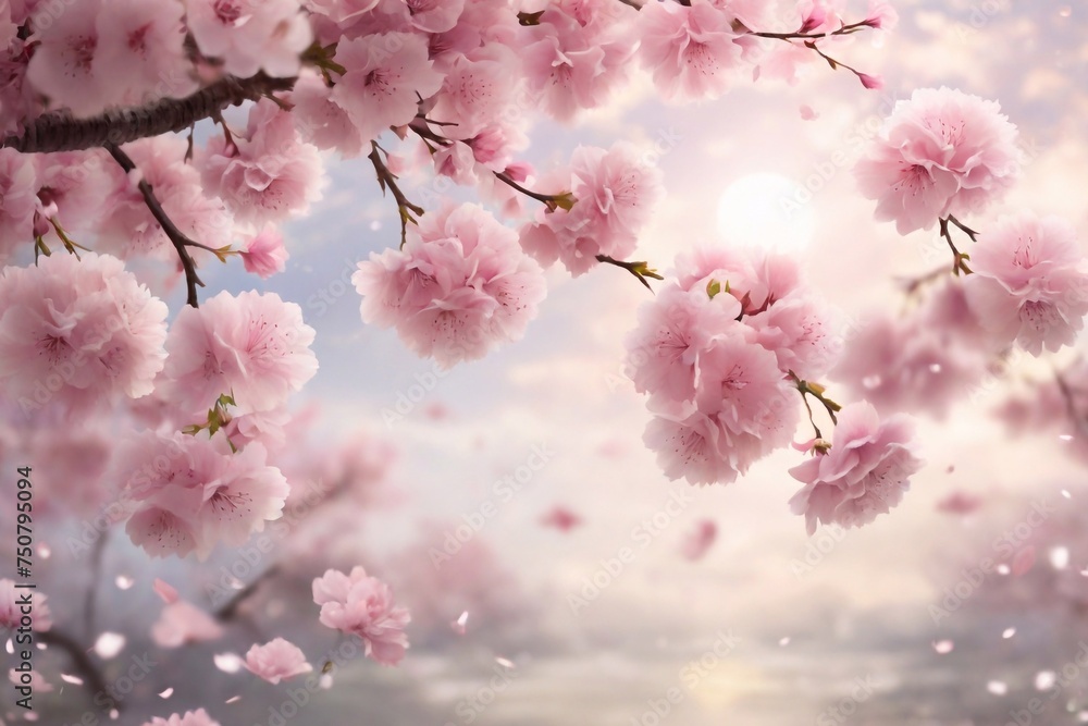 Whispers tale garden of Sakura. AI generated illustration Whispers tale garden of Sakura. AI generated illustration