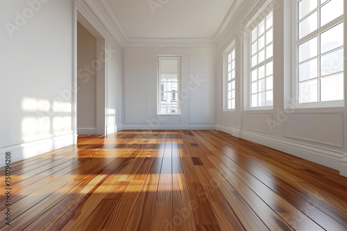 Empty living room with hardwood floor