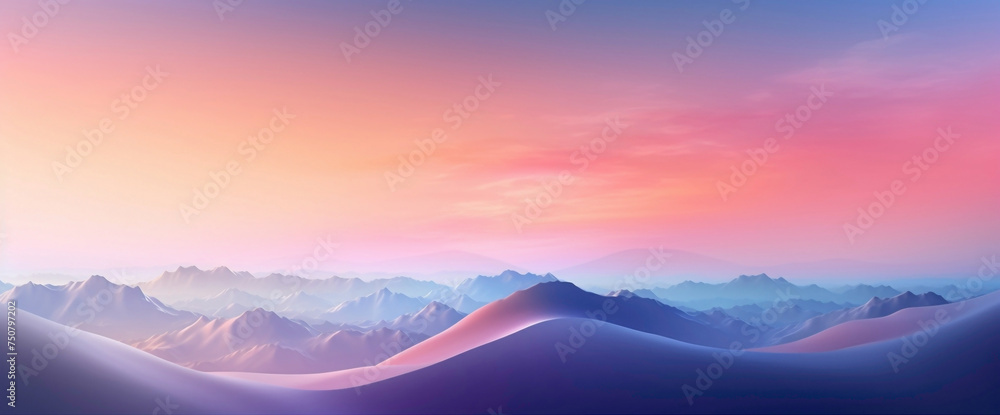 Vibrant sunrise gradient spreading across the sky, infusing graphic designs with radiant colors and creative inspiration.