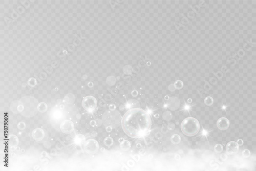 Air bubbles.Soap foam vector illustration on a transparent background.
