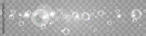 Air bubbles.Soap foam vector illustration on a transparent background.
